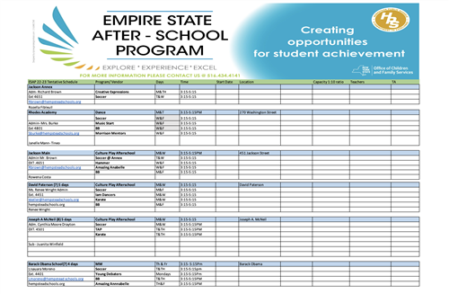 Schedule 